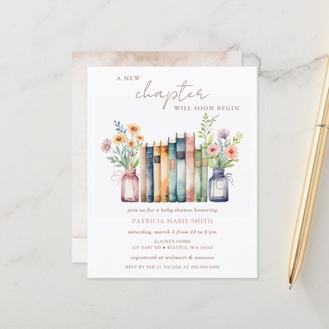 Budget Story book Gender Neutral Baby Shower  (Front/Back In Situ)