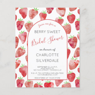 Budget Strawberry Bridal Shower Invitation