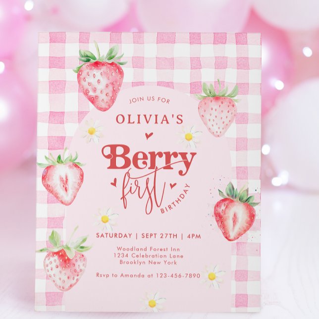 BUDGET Strawberry Fruit Daisy Berry First Birthday (Creator Uploaded)