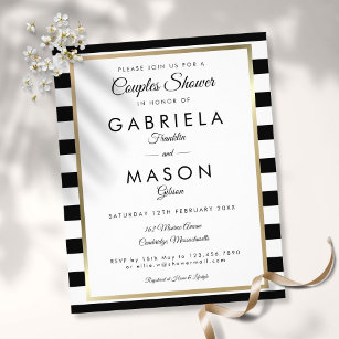 Budget Stripe WeddingCouples Shower Invitation Flyer