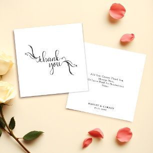 Budget Stylish Boho Script Wedding Thank You Card