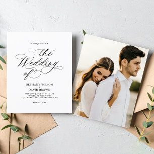 BUDGET Stylish Elegant Calligraphy Photo Wedding