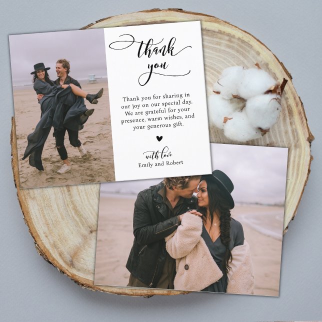 Budget Stylish Script Photo Wedding Thank You Flyer (Creator Uploaded)