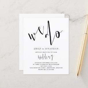 Budget Stylish Script We Do Wedding Invitation