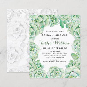 Budget Succulents Bridal Shower Invitations