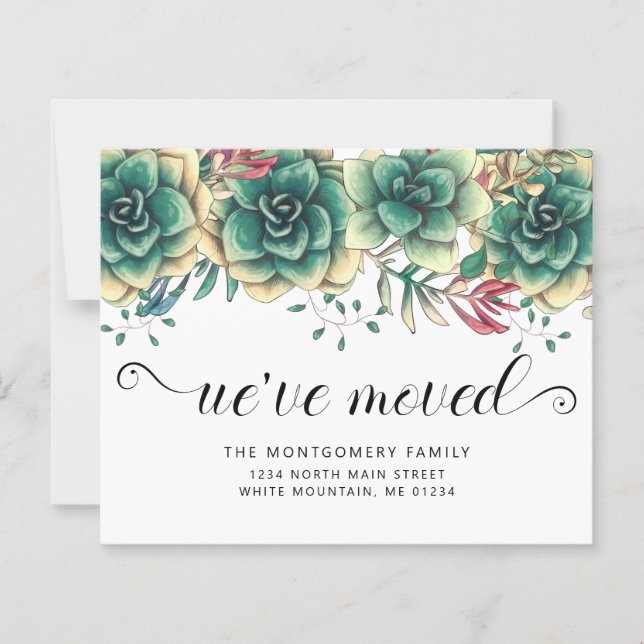 Budget Succulents Hens Chicks Moving Announcement (Front)