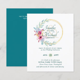 BUDGET Summer Flowers Wedding Invitations