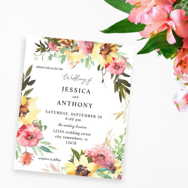 Budget Summer Sunflower Floral Wedding 2 Flyer (Creator Uploaded)
