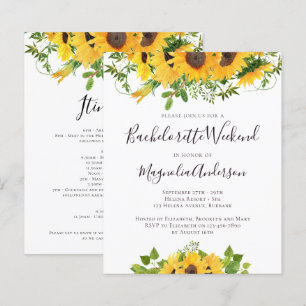 Budget Sunflower Bachelorette Party Invitation