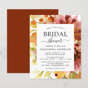 Budget Sunflower Bridal Shower Burgundy Floral