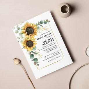 Budget Sunflower Eucalyptus Bridal Shower Invite