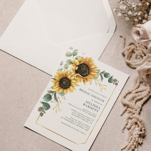 Budget Sunflower Eucalyptus Bridal Shower Invite