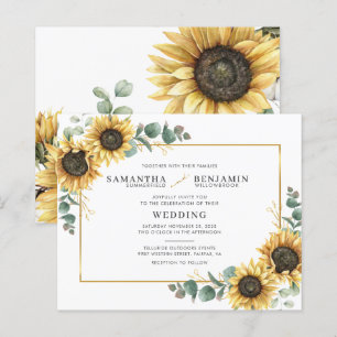 Budget Sunflower Eucalyptus Greenery Wedding