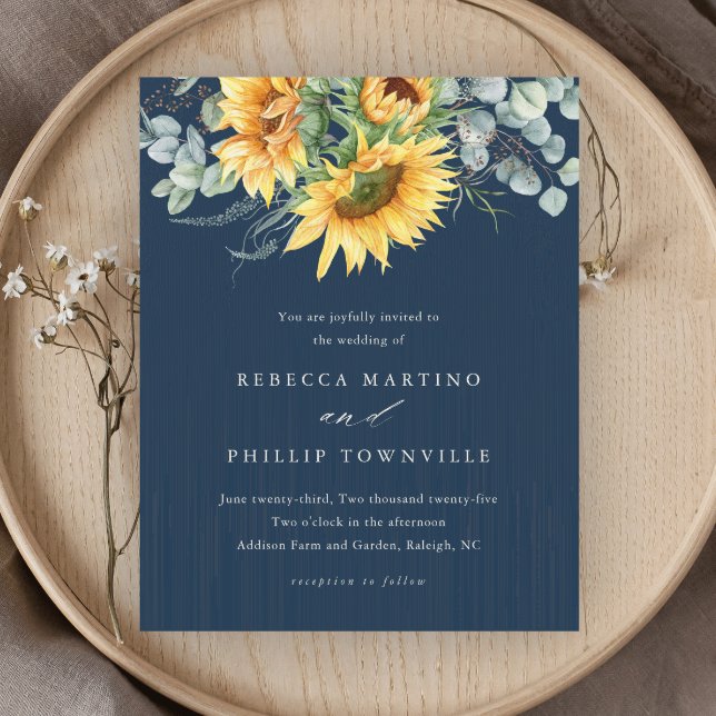 Budget Sunflower Eucalyptus Wedding Invitation (Creator Uploaded)