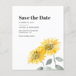 Budget Sunflower Floral Wedding Save The Date