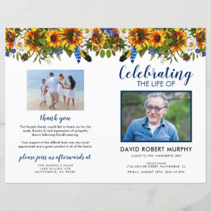 Budget Sunflower Funeral Program