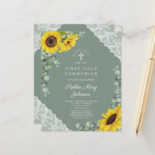 Budget Sunflower Green Lace First Communion