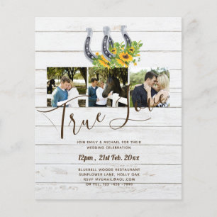 BUDGET Sunflower Horse Shoes PHOTO Collage WEDDING Flyer
