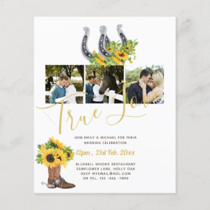 BUDGET Sunflower Horse Shoes PHOTO Collage WEDDING Flyer