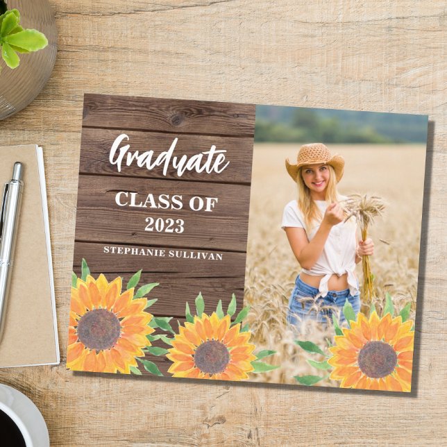 Budget Sunflower Photo Graduation Announcement (Creator Uploaded)