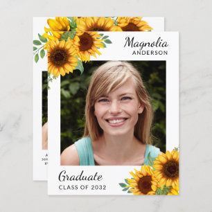 BUDGET Sunflower Photos Graduation Announcement
