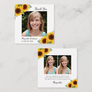 BUDGET Sunflower Photos Graduation Thank You Card