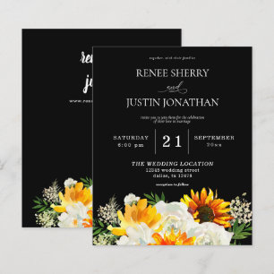 Budget Sunflower & White Floral Black Wedding 2