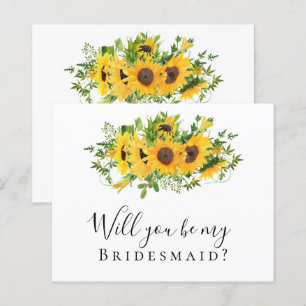 BUDGET Sunflower Will You be My Bridesmaid? Card