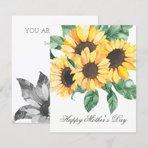 Budget Sunflowers Bouquet Mothers Day Card