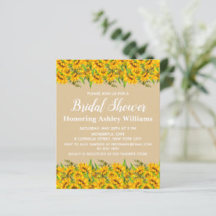 Budget Sunflowers Bridal Shower Invitation Simple