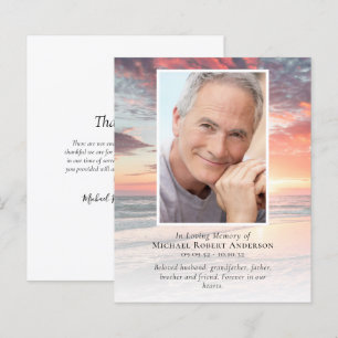 BUDGET Sunset Photo Funeral Thank You Card