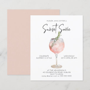 Budget Sunset Soiree Drinks Cocktail Invite
