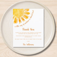 Budget Sunshine Baby Shower Thank You