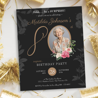 Budget Surprise 80th Birthday Party Invitation