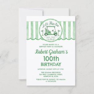 Budget SURPRISE PARTY 100th Birthday Golf Theme Invitation