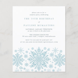 BUDGET SURPRISE Party 70th Birthday Snowflake