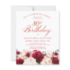 BUDGET SURPRISE PARTY 80th Birthday Pink Red Rose