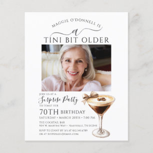 BUDGET SURPRISE PARTY Tini Bit Older Martini 70th