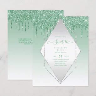 BUDGET SWEET16 Dripping Glitter Glamour Invit