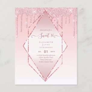 BUDGET SWEET16 Dripping Glitter Glamour Invit Flyer