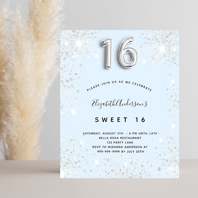 Budget Sweet 16 baby blue silver glitter (Creator Uploaded)