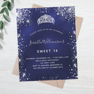 Budget Sweet 16 blue silver glitter dust tiara