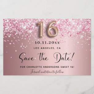 Budget Sweet 16 blush pink save the date