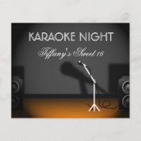 Budget Sweet 16 karaoke night party Invitation