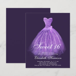 Budget Sweet 16 Purple Gown Birthday Party