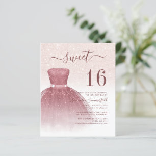 Budget Sweet 16 Rose Gold Glitter Drips Script