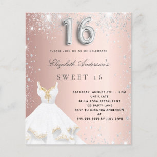 Budget Sweet 16 rose gold silver dress glitter
