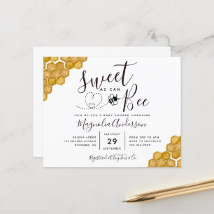 Budget Sweet as Can Bee Baby Shower Invitation