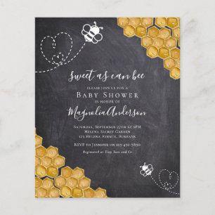 Budget Sweet as Can Bee Baby Shower Invitation