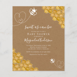 Budget Sweet as Can Bee Baby Shower Invitation